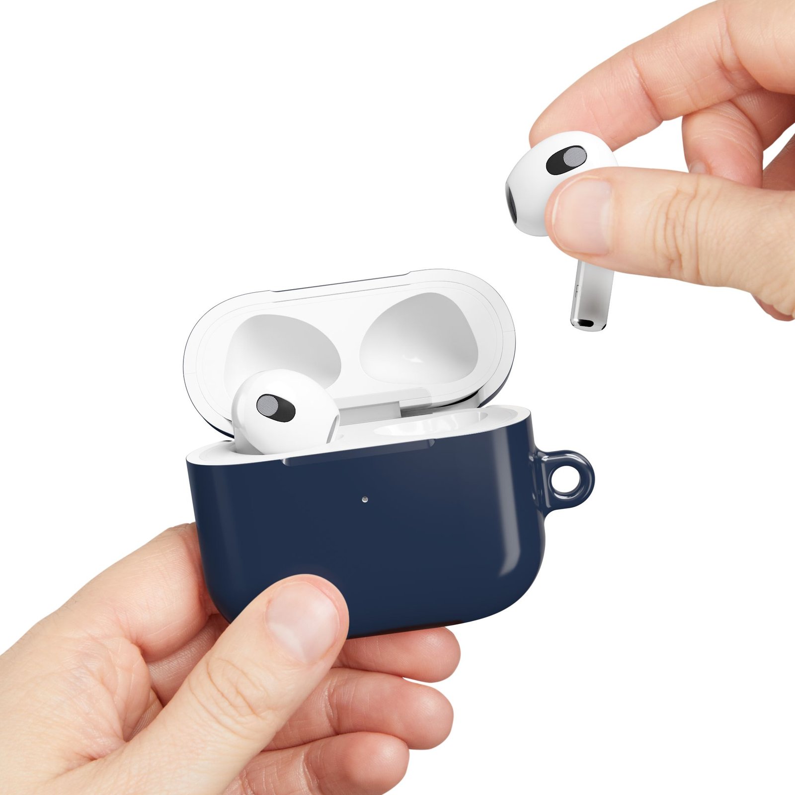 Stylish Navy Blue AirPod Case, Trendy Accessories, Perfect Earbud Holder, Tech Decor for Protection - Image 5