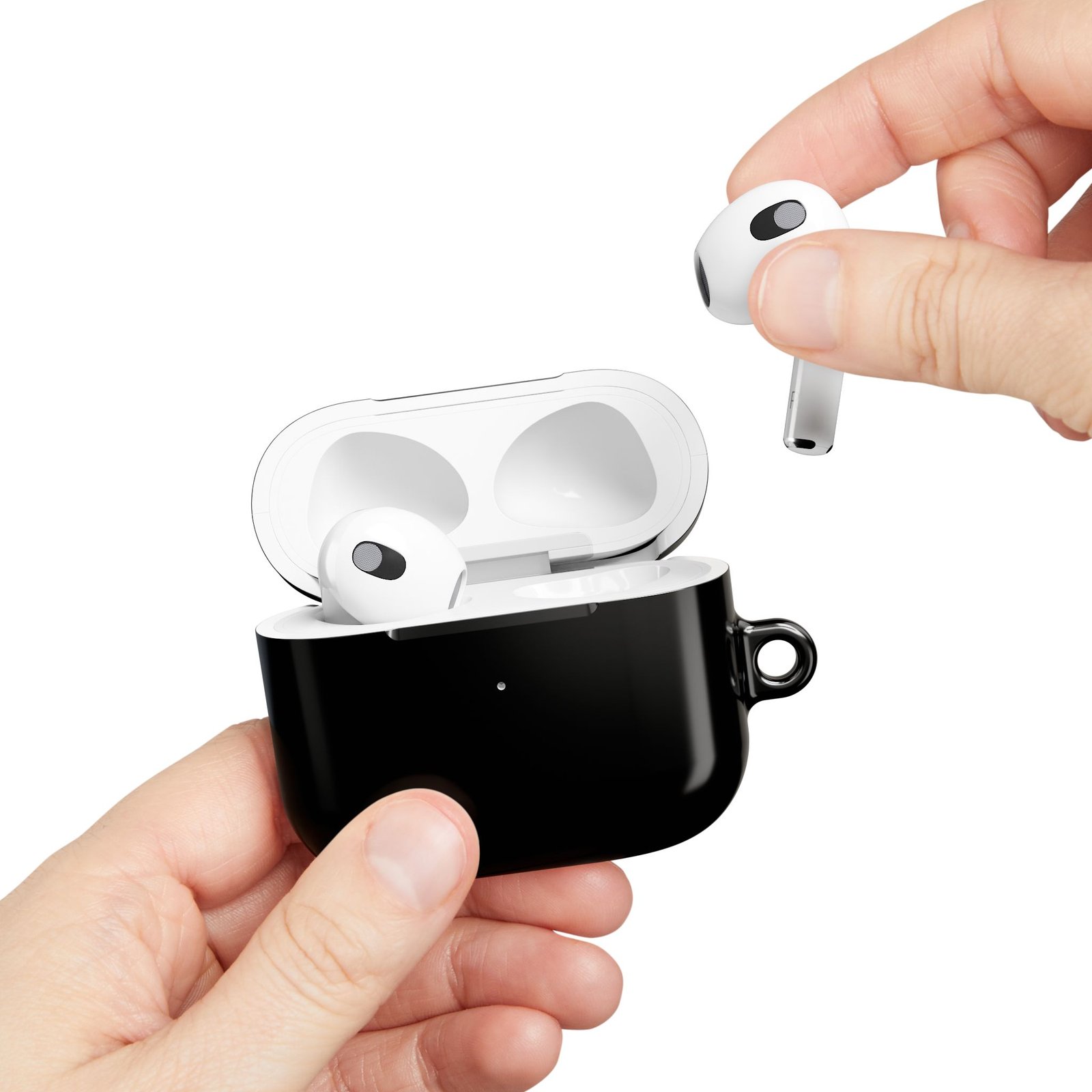 Stylish Black AirPod Case for Protection, Unique Earbud Accessories, Black AirPods Case - Image 5