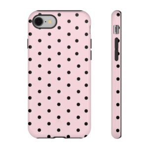 Stylish Protective Phone Case, Cute Pink Polka Dot Pattern, Tough Phone Cover, Everyday Use, Perfect Gift