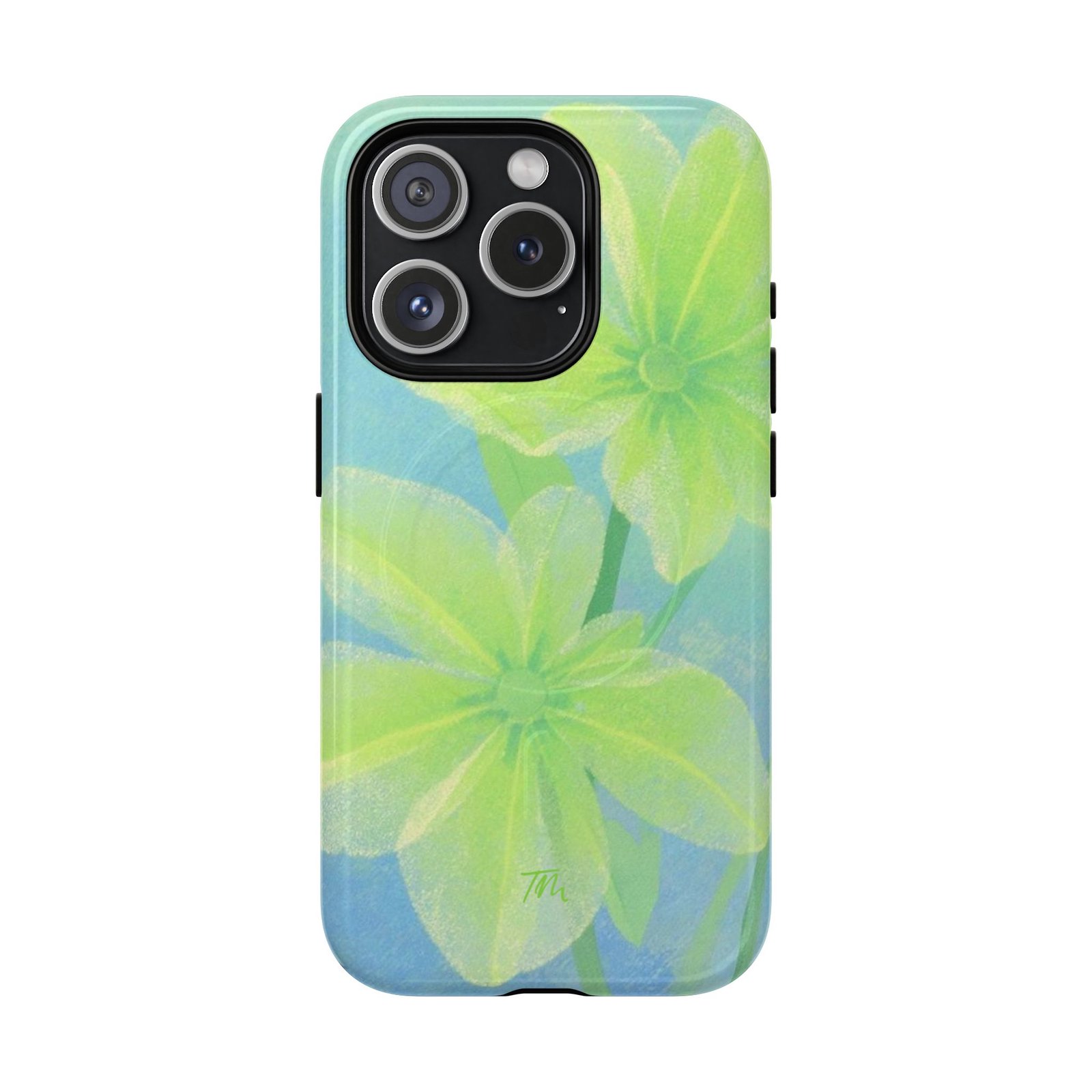 MagSafe® Compatible Green Floral Phone Case, Tough Case, Cute Floral Design, Spring Aesthetic, Durable Phone Cover - Image 2