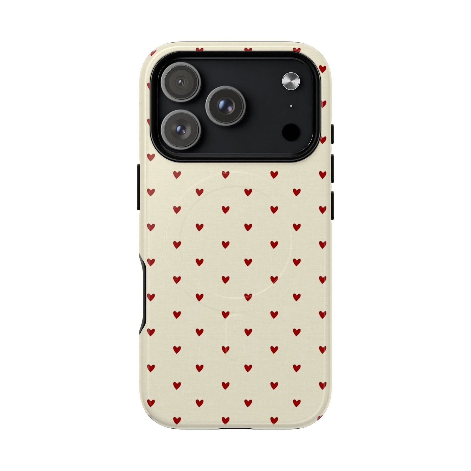 MagSafe® Compatible Red Heart Pattern Phone Case, Cute Phone Cover - Image 14