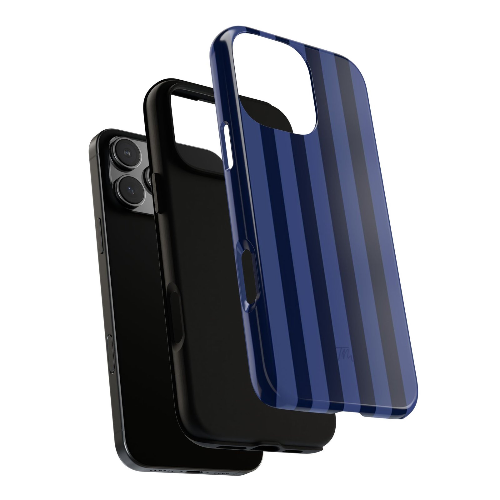 Striped Navy Tough Phone Case, Durable Cover for Phone Protection, Blue Phone Case - Image 5