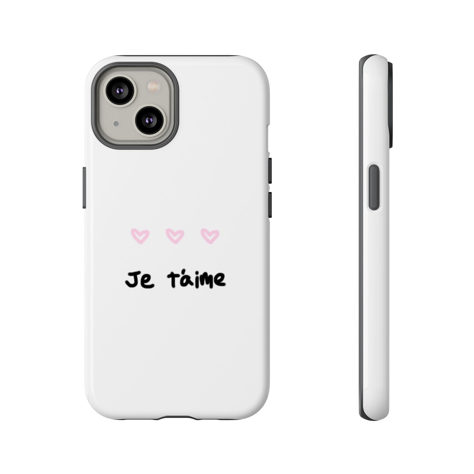 Chic Je t'aime Heart Phone Case, Durable Protective Phone Cover, Stylish Cute Design Phone Case - Image 33