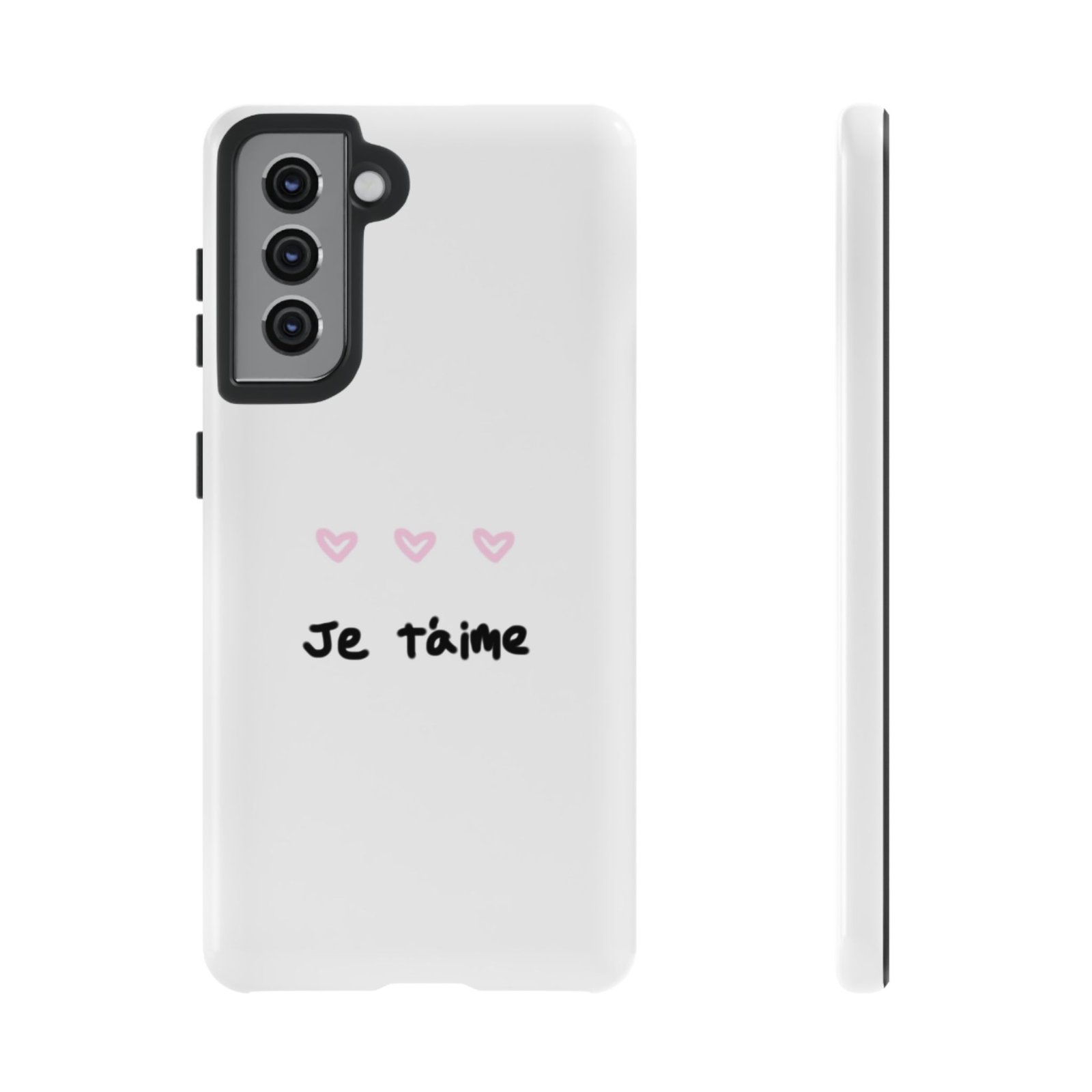 Chic Je t'aime Heart Phone Case, Durable Protective Phone Cover, Stylish Cute Design Phone Case - Image 24