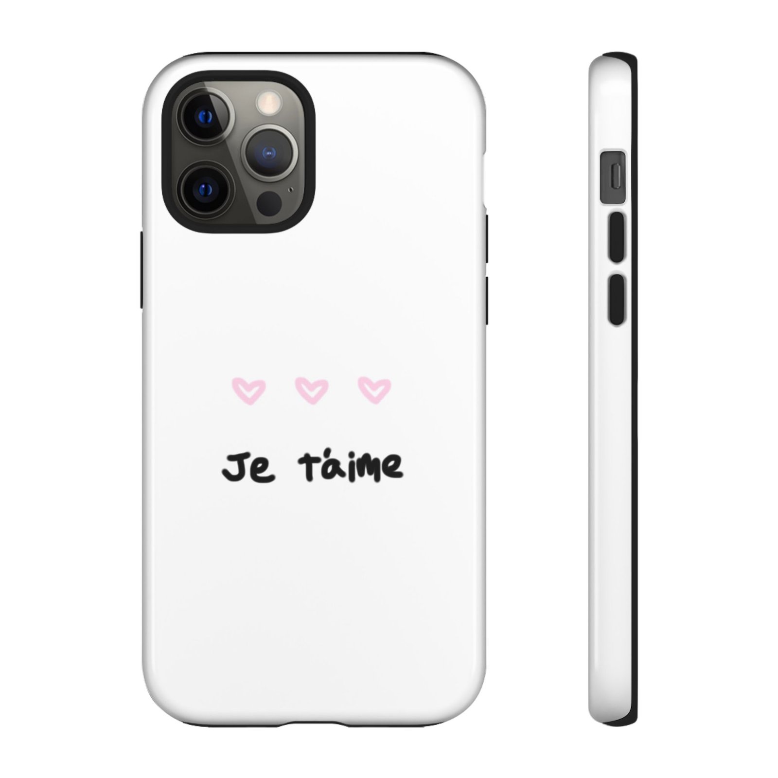 Chic Je t'aime Heart Phone Case, Durable Protective Phone Cover, Stylish Cute Design Phone Case - Image 18