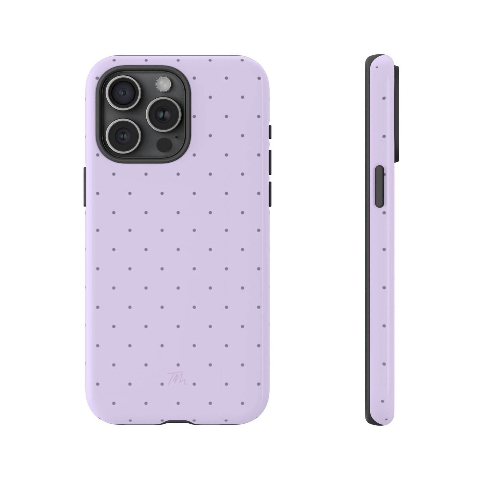 Lavender Polka Dot Tough Phone Case, Durable Protective Phone Cover, Purple Phone Case - Image 2