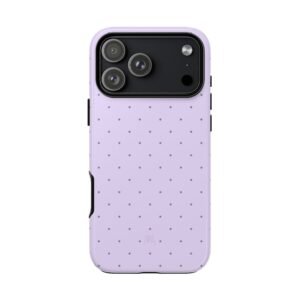 Lavender Polka Dot Tough Phone Case,  Durable Protective Phone Cover, Purple Phone Case