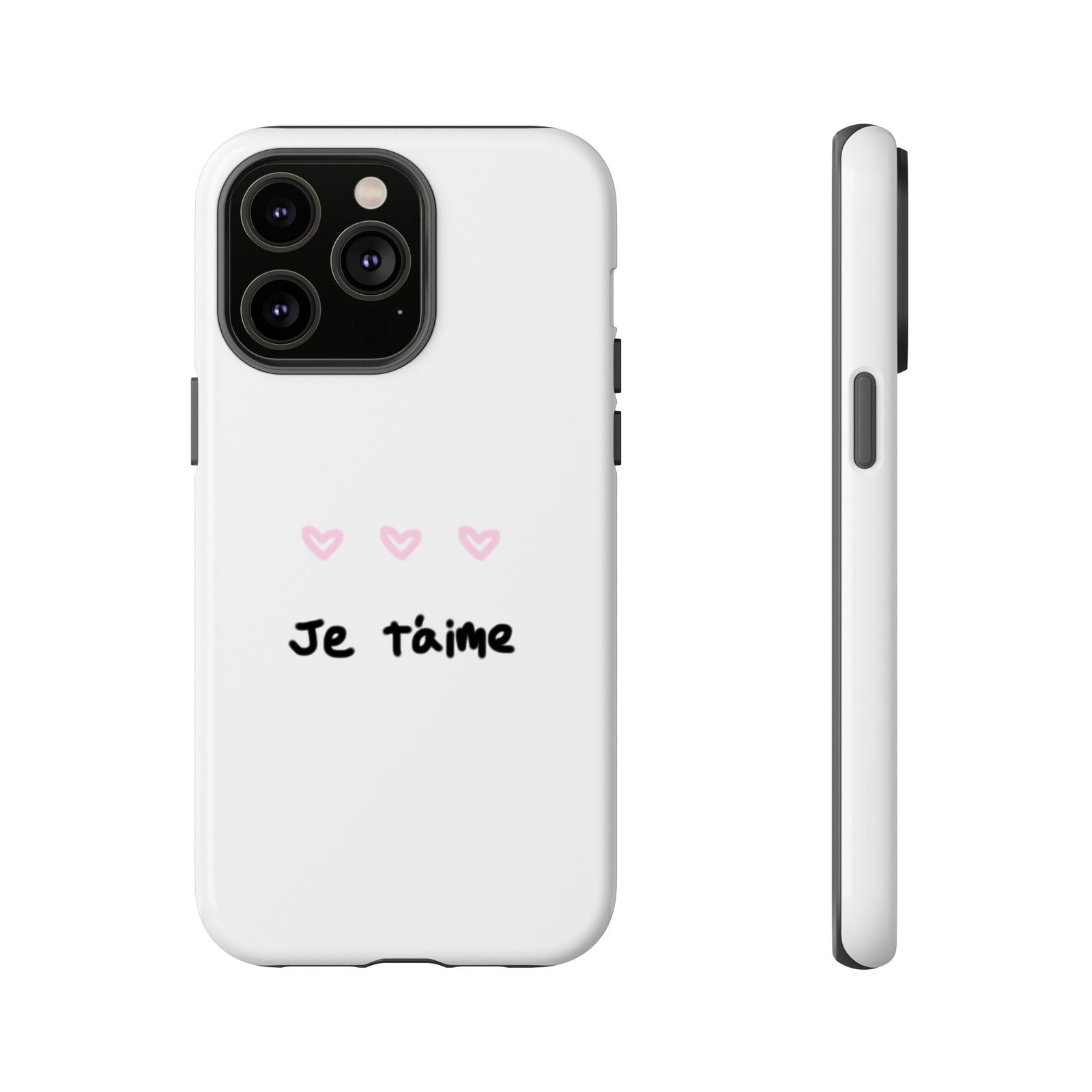 Chic Je t'aime Heart Phone Case, Durable Protective Phone Cover, Stylish Cute Design Phone Case - Image 36