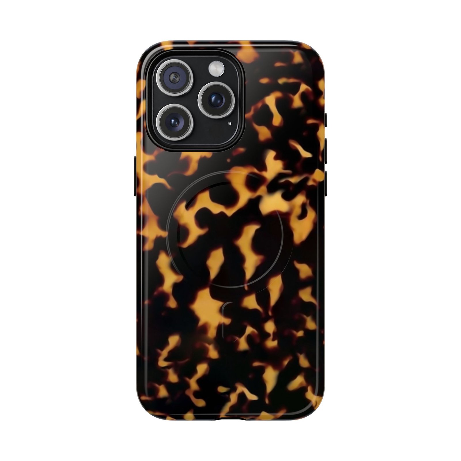 MagSafe® Compatible Tough Chic Tortoishell Pattern Case, Stylish & Durable Phone Case - Image 3