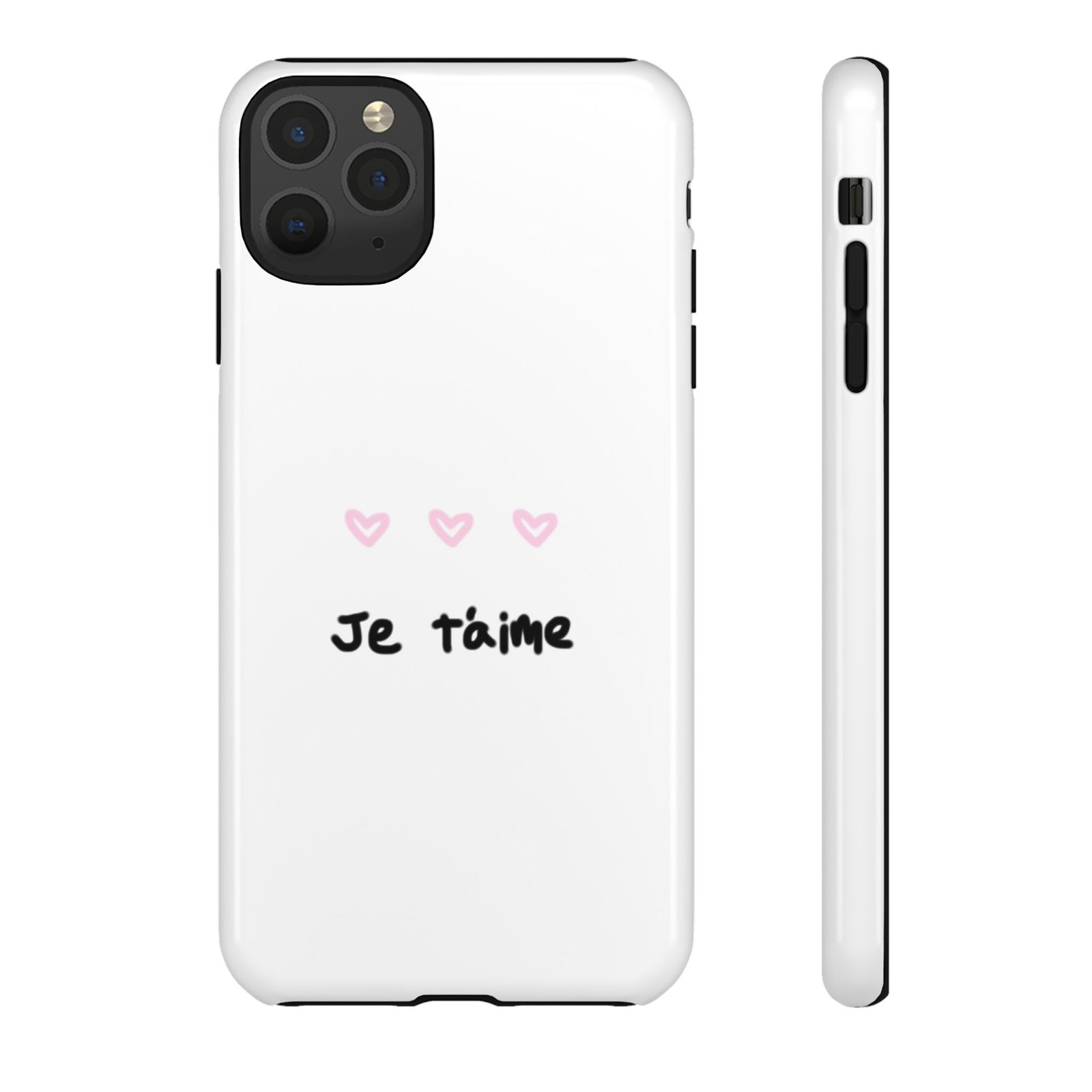 Chic Je t'aime Heart Phone Case, Durable Protective Phone Cover, Stylish Cute Design Phone Case - Image 12