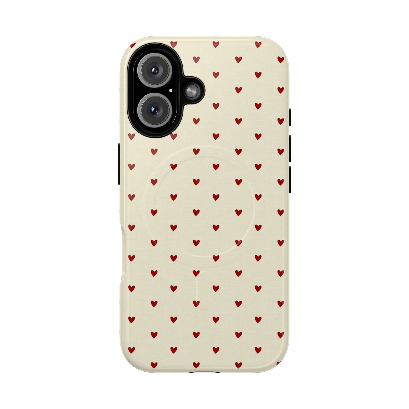 MagSafe® Compatible Red Heart Pattern Phone Case, Cute Phone Cover - Image 10