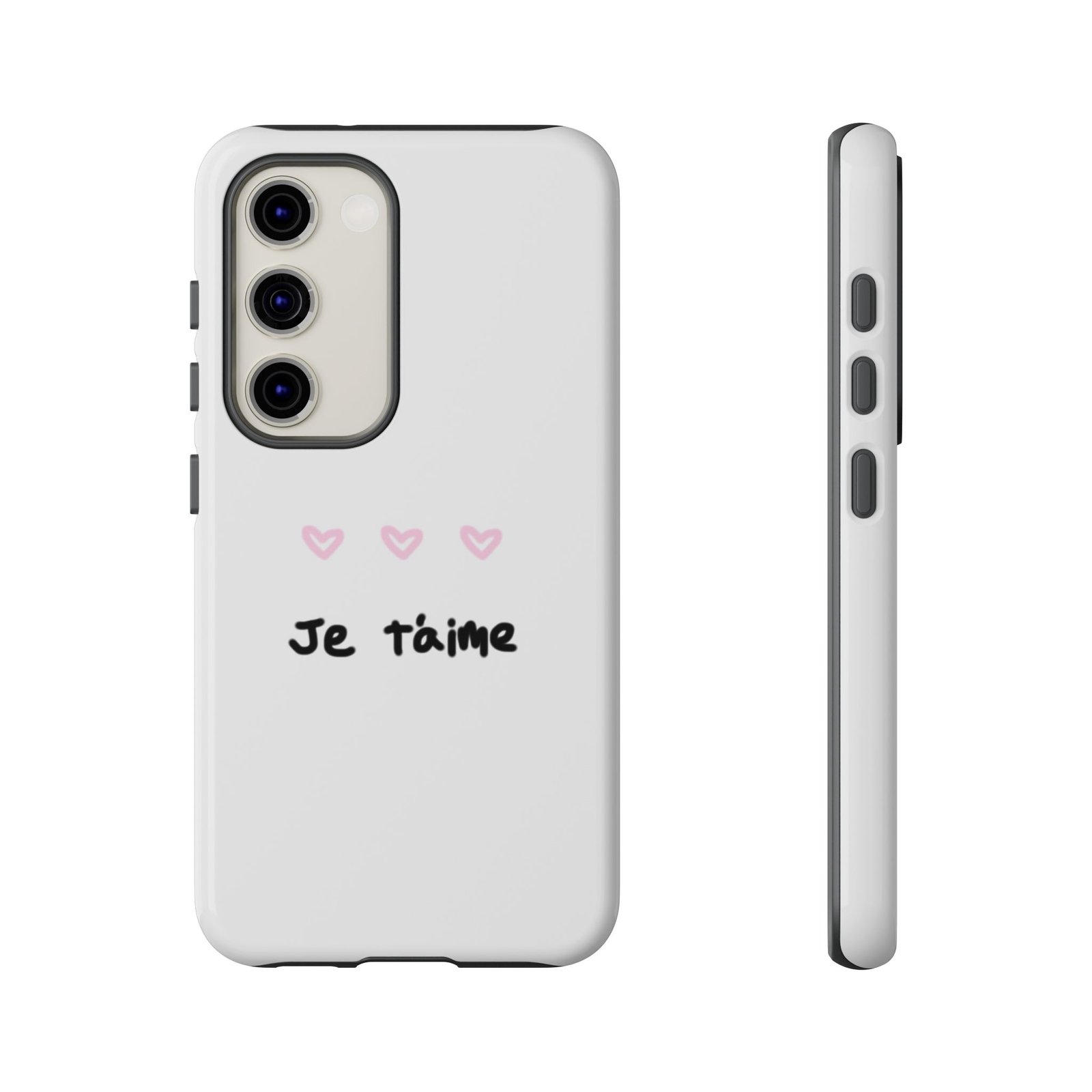 Chic Je t'aime Heart Phone Case, Durable Protective Phone Cover, Stylish Cute Design Phone Case - Image 37
