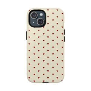 MagSafe® Compatible Red Heart Pattern Phone Case, Cute Phone Cover