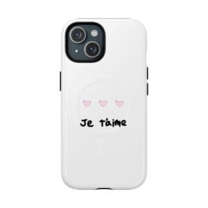 MagSafe® Compatible Cute Je t'aime Heart Phone Case, Durable Protective Phone Cover