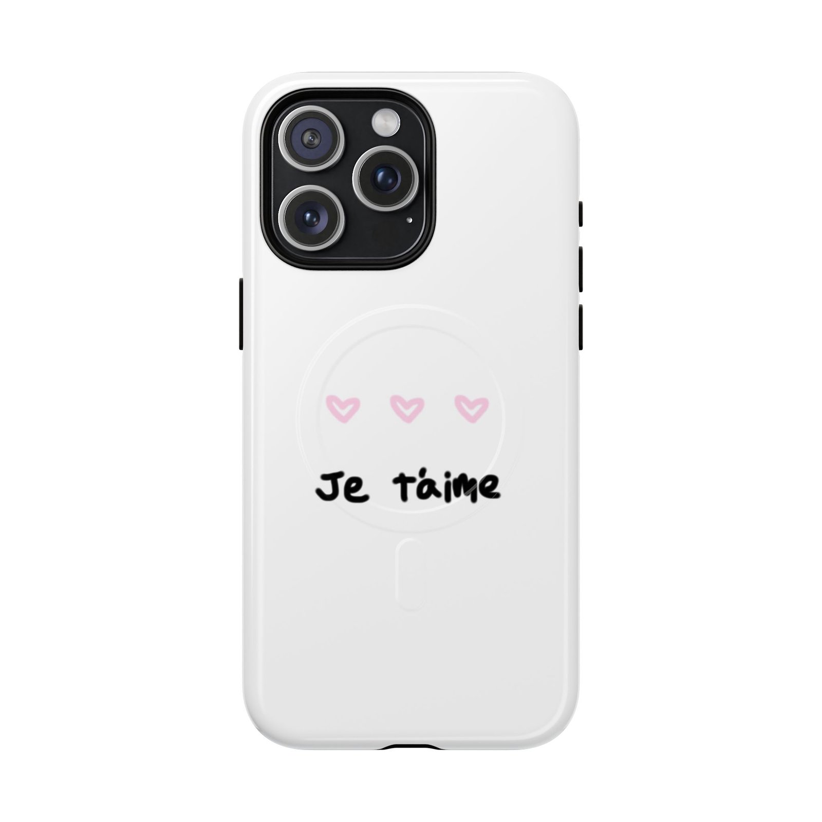 MagSafe® Compatible Cute Je t'aime Heart Phone Case, Durable Protective Phone Cover - Image 3