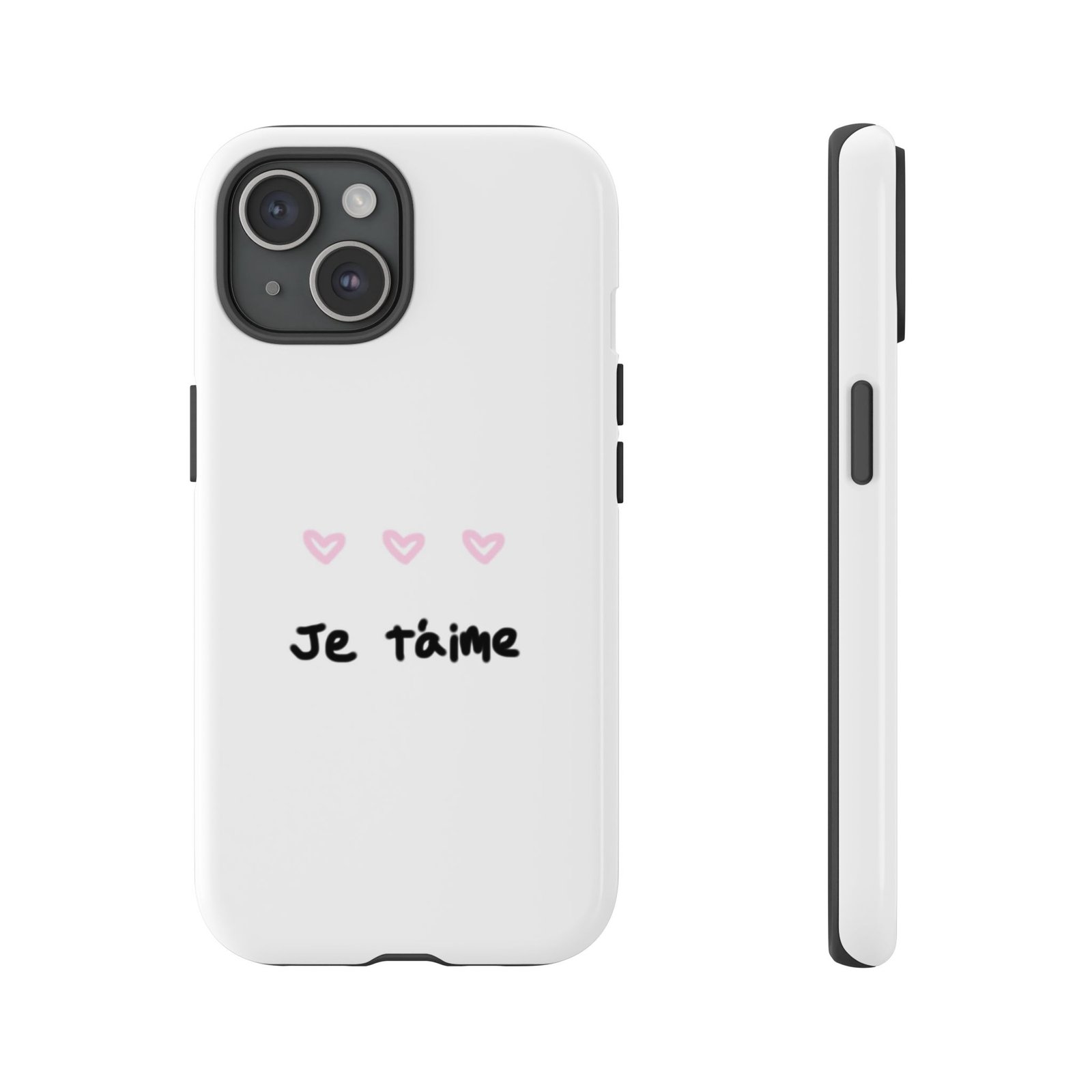 Chic Je t'aime Heart Phone Case, Durable Protective Phone Cover, Stylish Cute Design Phone Case - Image 42