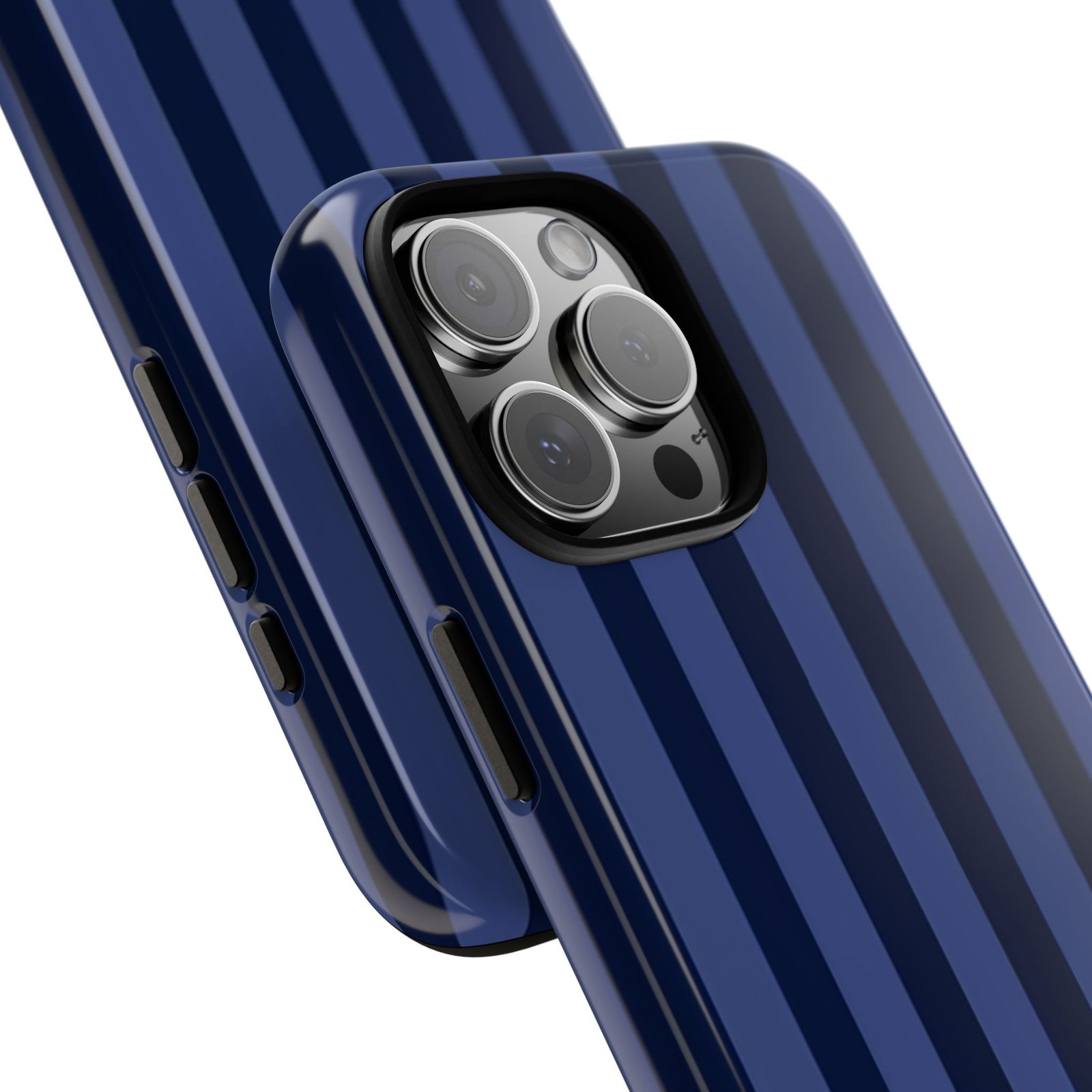 Striped Navy Tough Phone Case, Durable Cover for Phone Protection, Blue Phone Case - Image 4