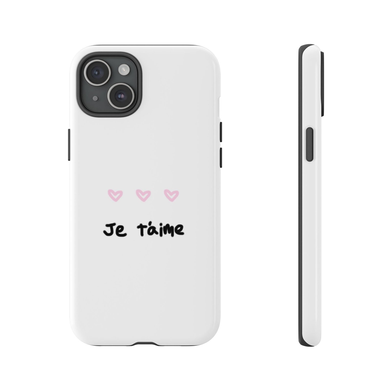Chic Je t'aime Heart Phone Case, Durable Protective Phone Cover, Stylish Cute Design Phone Case - Image 43