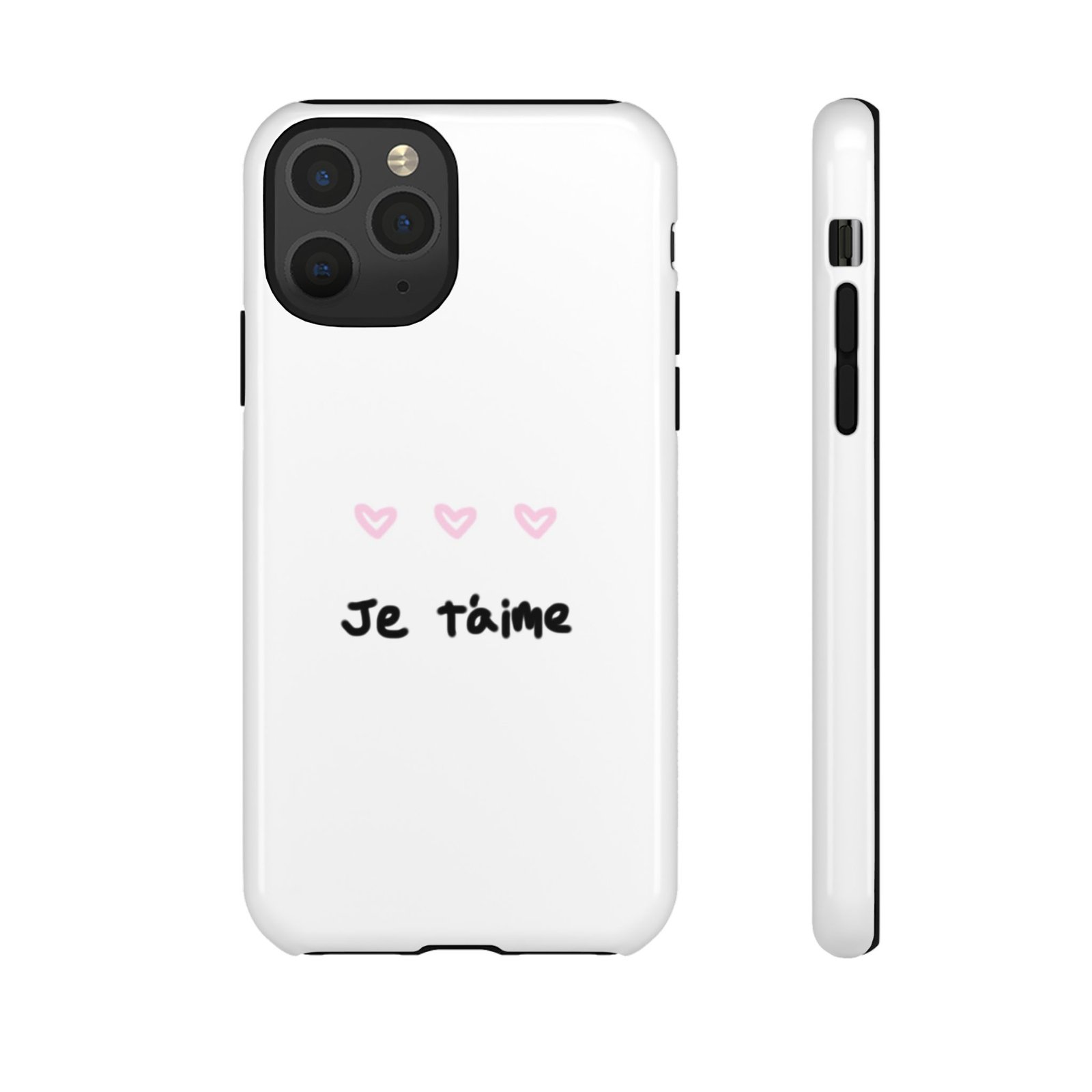 Chic Je t'aime Heart Phone Case, Durable Protective Phone Cover, Stylish Cute Design Phone Case - Image 11