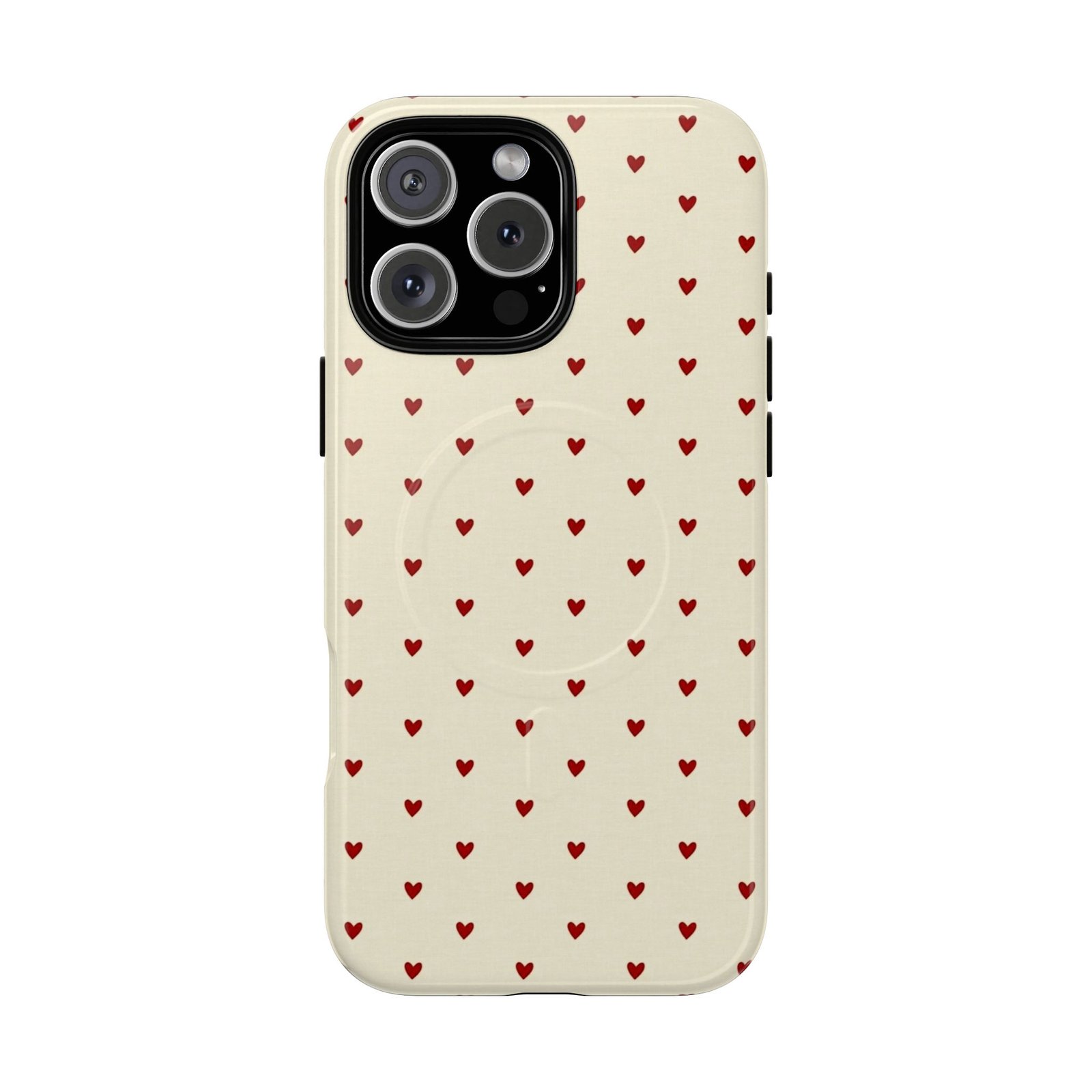 MagSafe® Compatible Red Heart Pattern Phone Case, Cute Phone Cover - Image 9