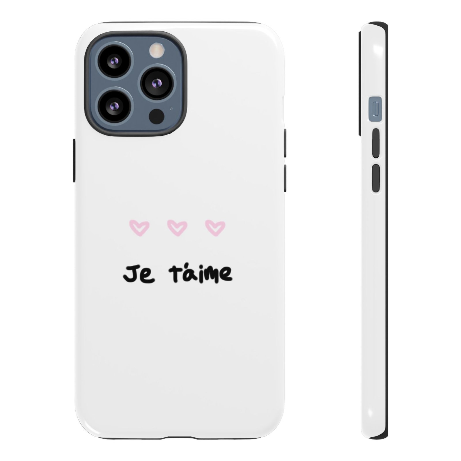 Chic Je t'aime Heart Phone Case, Durable Protective Phone Cover, Stylish Cute Design Phone Case - Image 23
