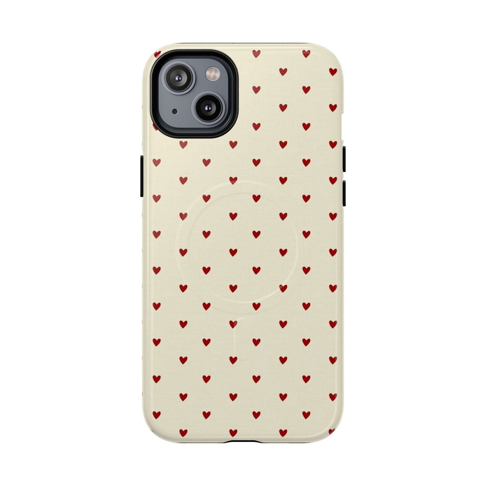 MagSafe® Compatible Red Heart Pattern Phone Case, Cute Phone Cover - Image 6