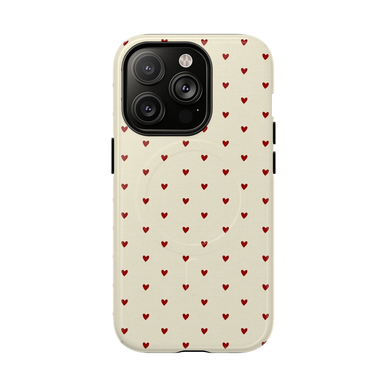 MagSafe® Compatible Red Heart Pattern Phone Case, Cute Phone Cover - Image 5