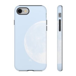 Blue Moon Phone Case, Pale Blue Lunar Graphic Tough Case, Durable Case for Protection