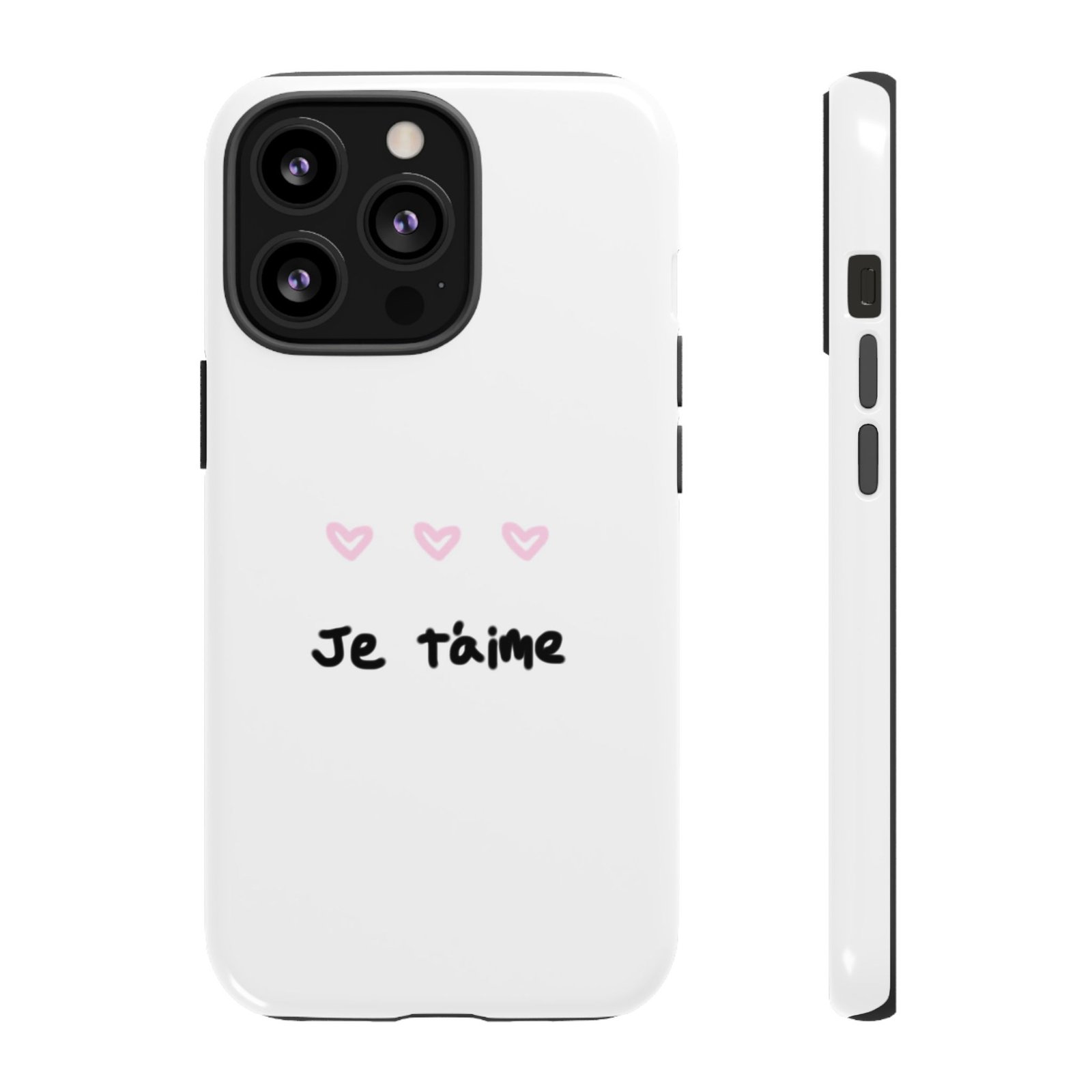 Chic Je t'aime Heart Phone Case, Durable Protective Phone Cover, Stylish Cute Design Phone Case - Image 22
