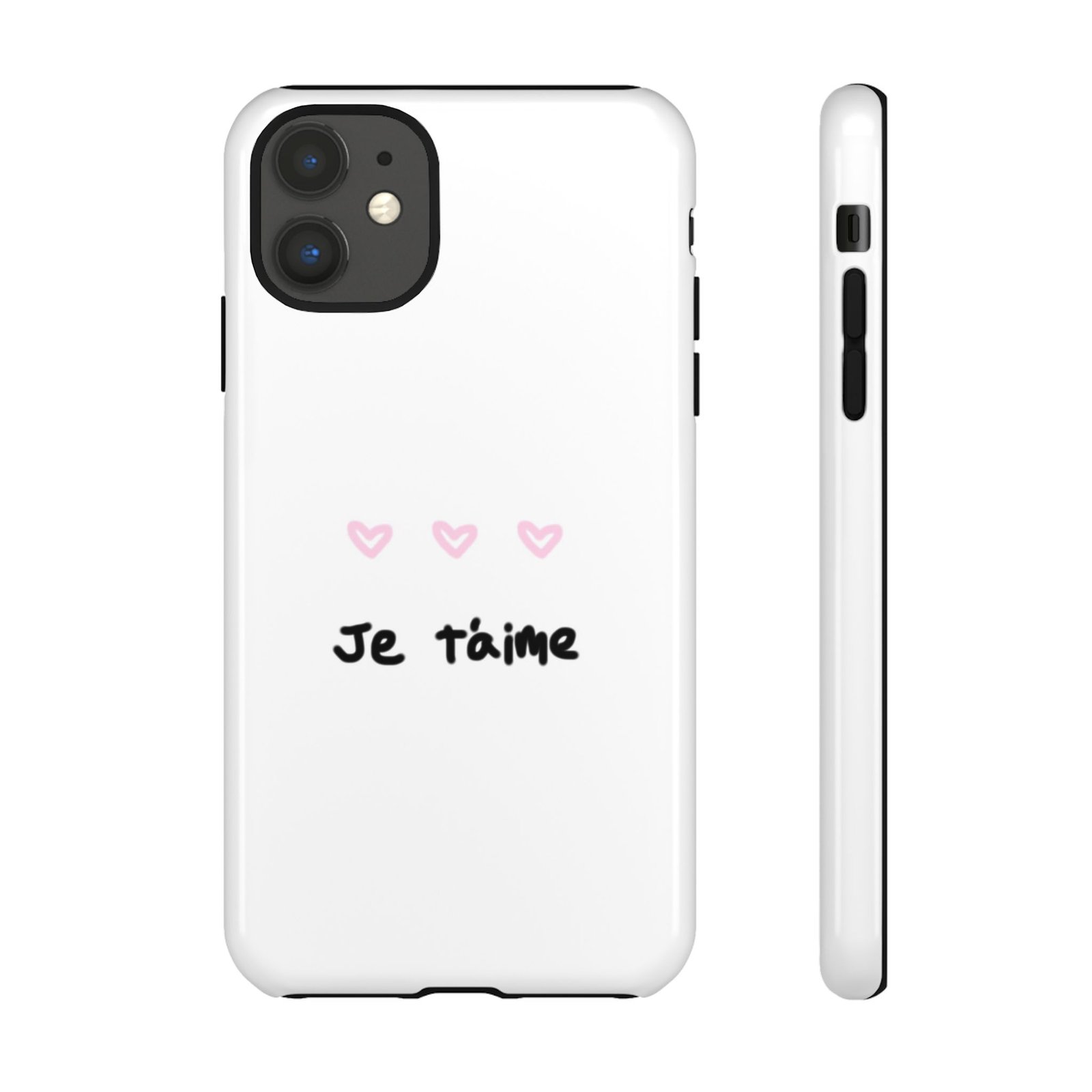 Chic Je t'aime Heart Phone Case, Durable Protective Phone Cover, Stylish Cute Design Phone Case - Image 10