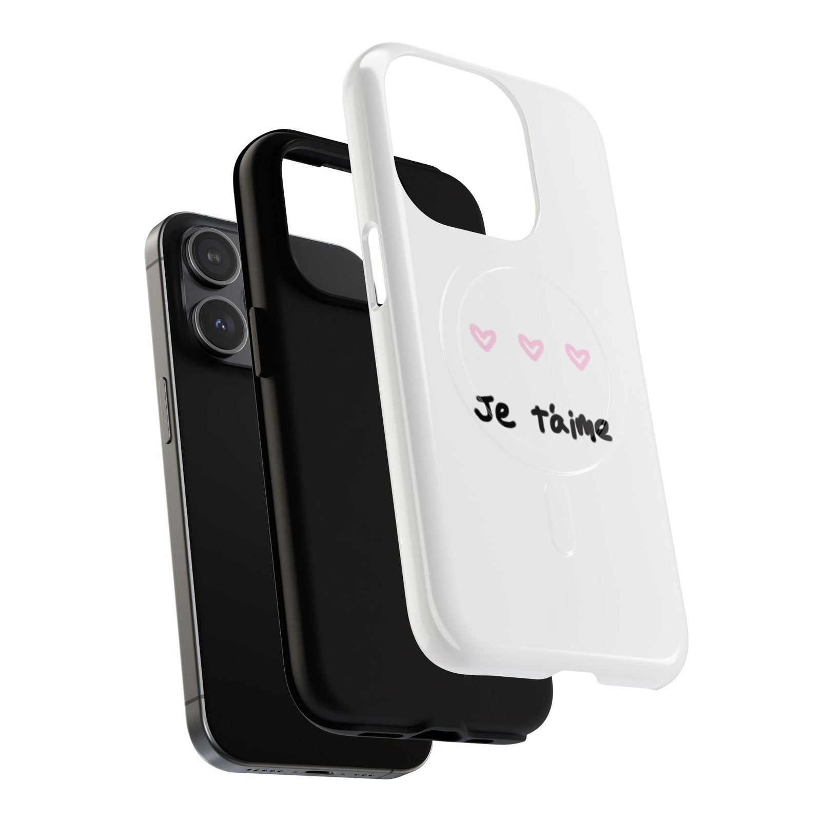 MagSafe® Compatible Cute Je t'aime Heart Phone Case, Durable Protective Phone Cover - Image 18