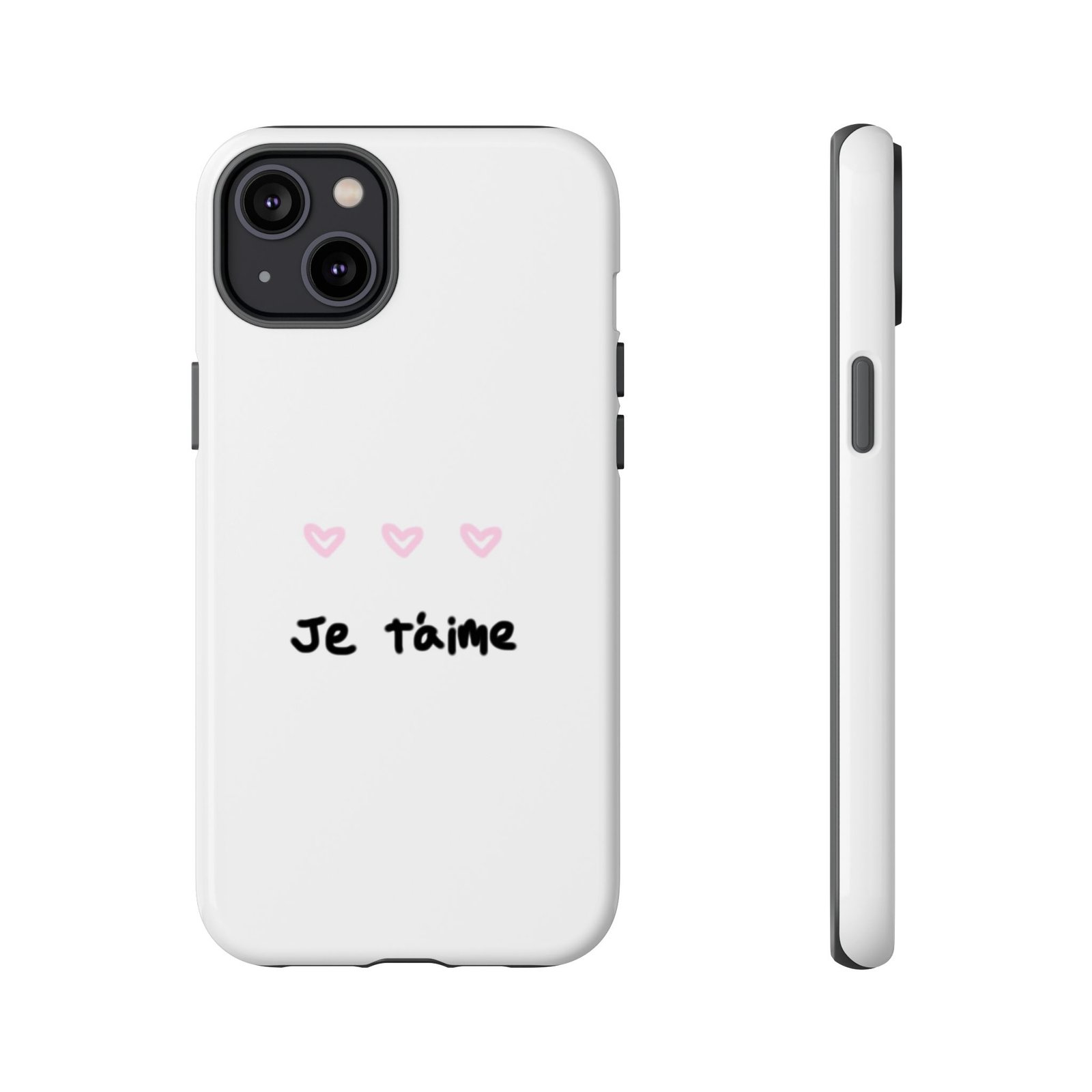 Chic Je t'aime Heart Phone Case, Durable Protective Phone Cover, Stylish Cute Design Phone Case - Image 35