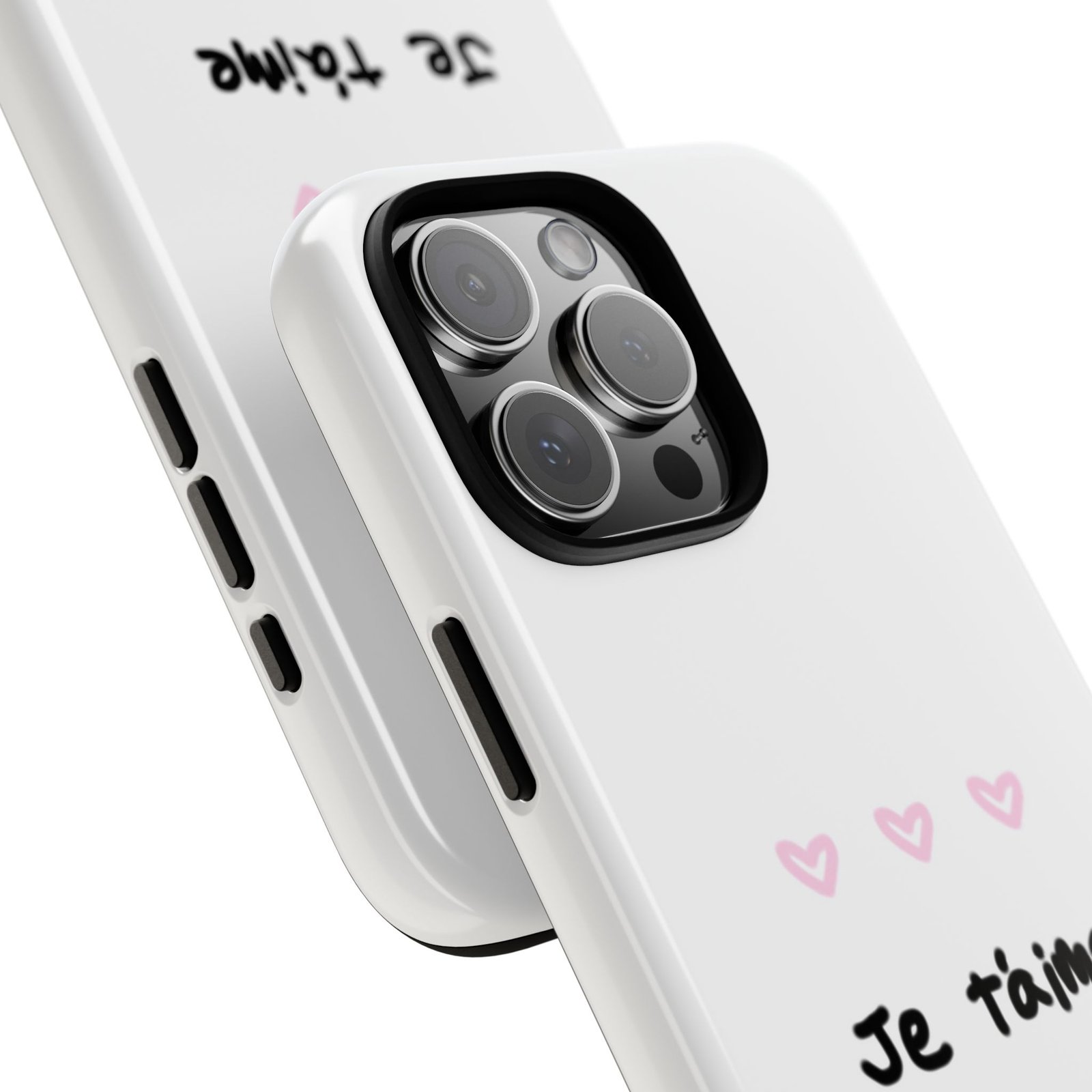 Chic Je t'aime Heart Phone Case, Durable Protective Phone Cover, Stylish Cute Design Phone Case - Image 56